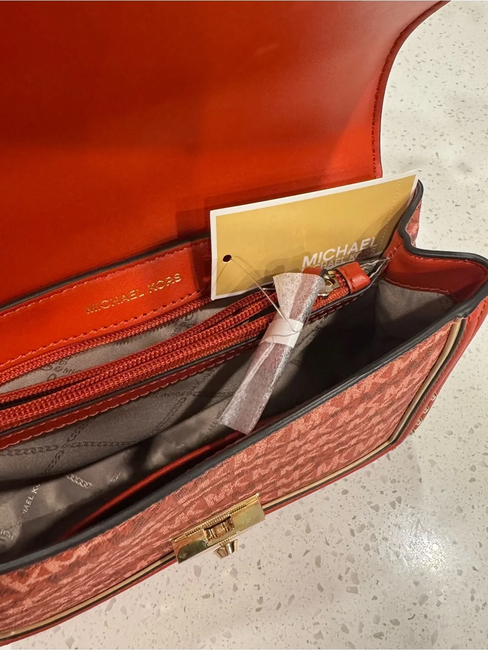 Brand new Michael Kors Red Studded Chain Shoulder Bag